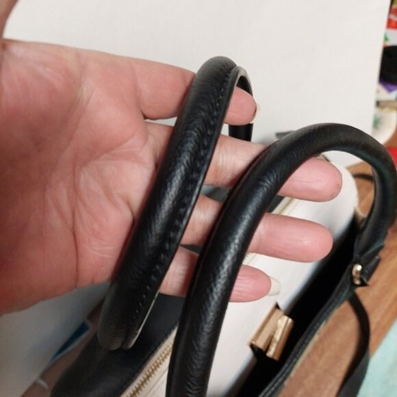 Aldo Black  White Satchel Bag - Picture 2 of 4